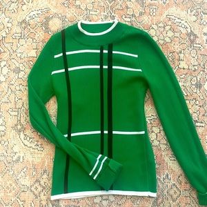 Anthropologie -Kelly green striped sweater Maeve